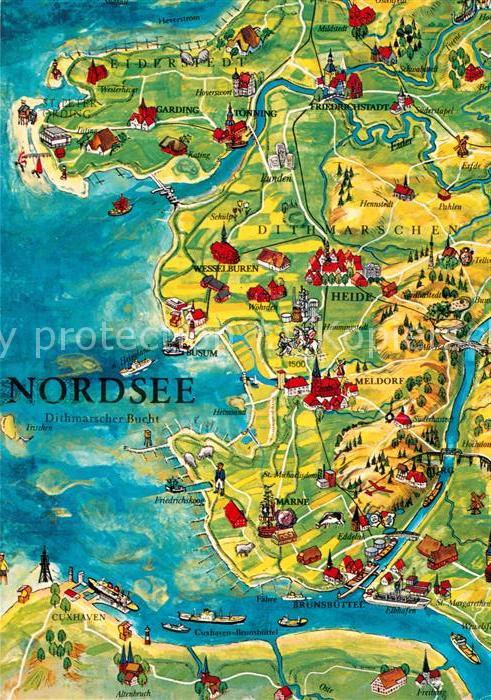 Nordsee Region Dithmarscher Bucht Gebietskarte