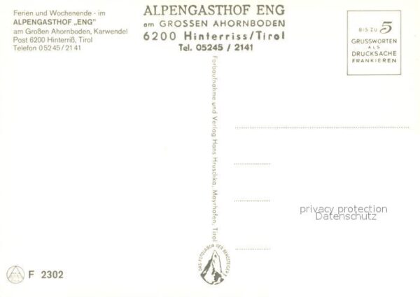 Hinterriss Tirol Alpengasthof Eng Gr Ahornboden Karwende – Bild 2