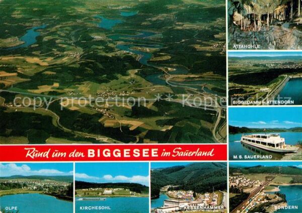 Biggesee Fliegeraufnahme Attahöhle Biggedamm Att