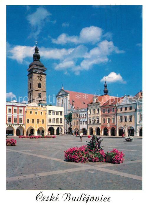 Ceske Budejovice Namesti s dominantou mesta Cernou vezi