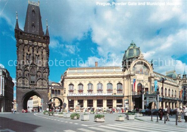 Praha Prahy Prague Pulverturm und Gemeindehaus