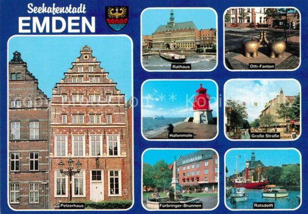 Emden Ostfriesland Pelzerhaus Rathaus Otti Fanten Hafenmol