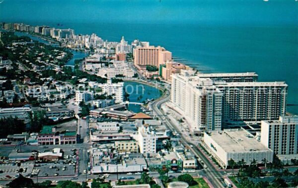Miami Beach Aerial view looking North along Collins