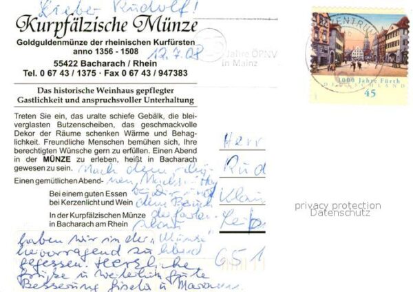 Bacharach Rhein Kurpfälzische Münze Historisches Weinha – Bild 2