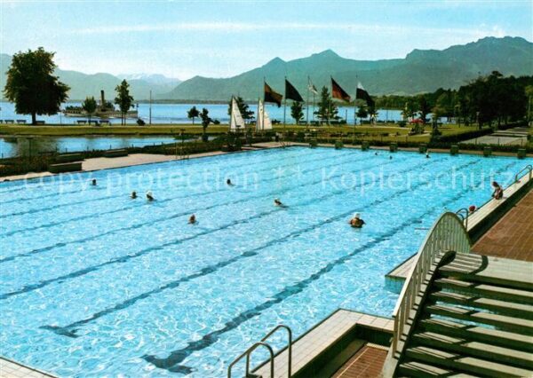 Prien Chiemsee Warmbad am Chiemsee Freibad Alpenpanora
