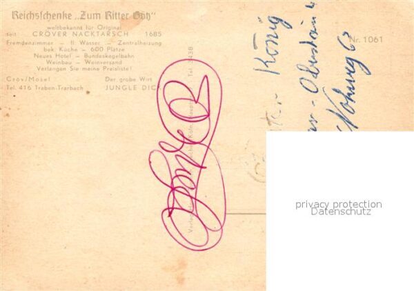 Kroev Mosel Reichsschenke Zum Ritter Götz Weinberge – Bild 2