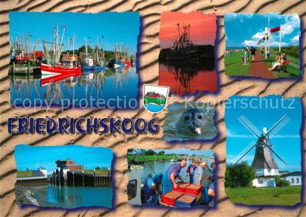 Friedrichskoog Nordseebad Hafen Fischkutter Fischer Windmühle Pro