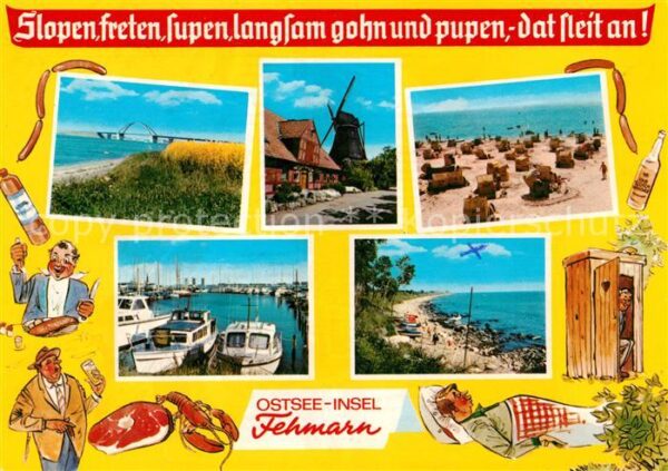 Insel Fehmarn Strand Fehmarnsundbrücke Ortsmotiv mit