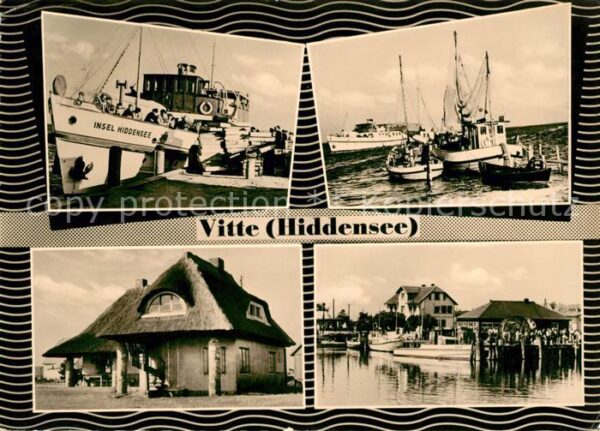 Vitte Hiddensee Dampfer Fischkutter Hafen Reetdachhaus