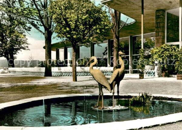 Ueberlingen Bodensee Kurhalle Teich Skulptur Luftkurort Knei