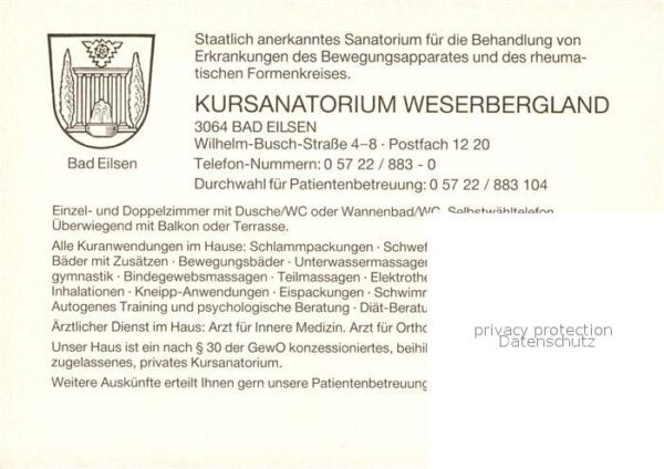 Eilsen Bad Kursanatorium Weserbergland Schwimmbad – Bild 2