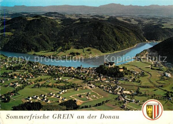 Grein Donau Oberoesterreich Schloss Greinburg Fliegeraufnahme