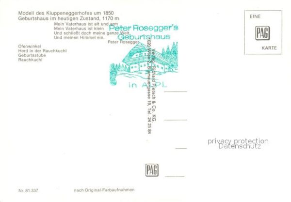 Alpl Geburtshaus Peter Rosegger Kluppenegger – Bild 2
