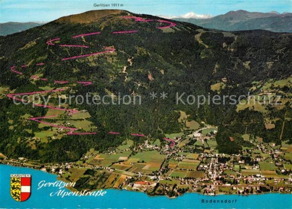 Bodensdorf Ossiacher See Gerlitzen-Alpenstrasse Fliegeraufnahme