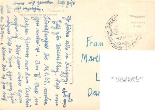 Hoechenschwand Augensanatorium Sonnenhof Fliegeraufnah – Bild 2