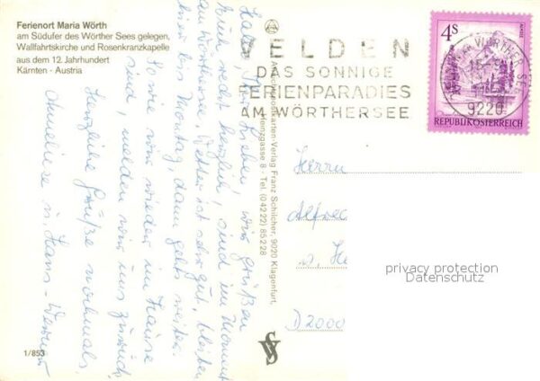 Maria Woerth Woerthersee Fliegeraufnahme Wallfahrtskirche Rosenk – Bild 2
