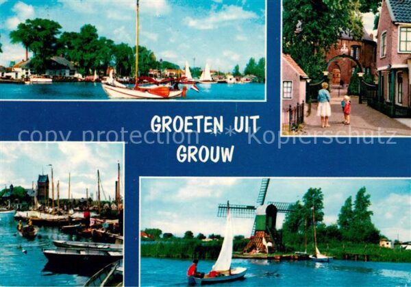 Grouw Segelboot Hafen Windmühle