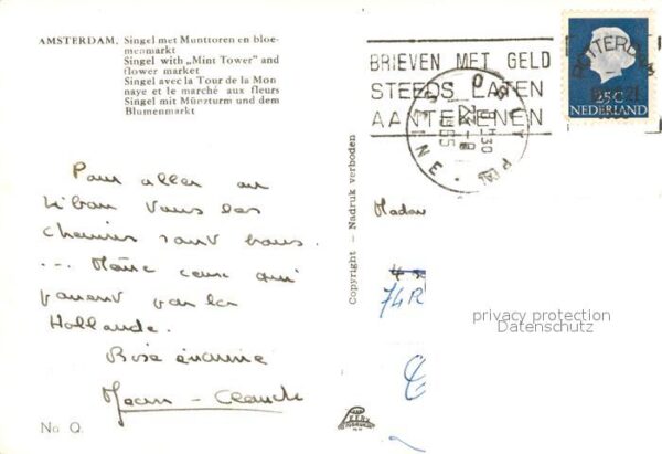 Amsterdam Niederlande Bloemenmarkt Singel Munttoren – Bild 2