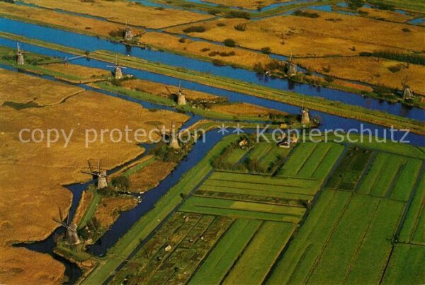 Kinderdijk Fliegeraufnahme Molen