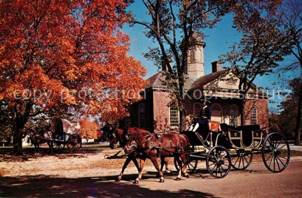 Pferdekutschen Courthouse of 1770 Williamsburg Virgini