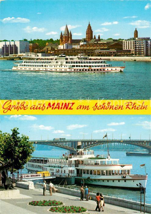 Motorschiffe Drachenfels Goethe Mainz Rathaus Dom Hi