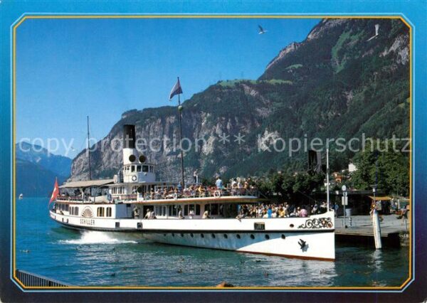 Dampfer Seitenrad DS Schiller Flüelen Urnersee