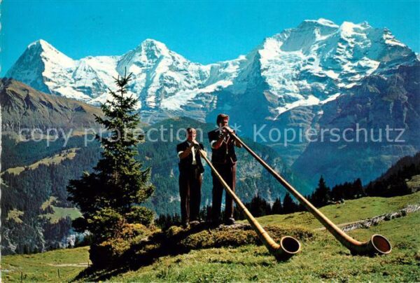 Alphorn Alphornbläser Mürren Eiger Mönch Jungfr