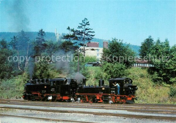 Lokomotive 991791 und 99 585 Bahnhof Oberwiesentha