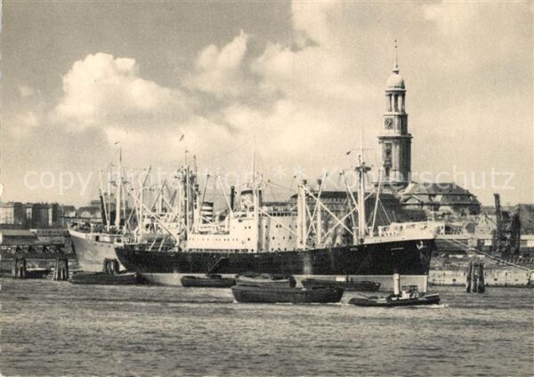 Schiffe Ships Navires Hamburg Hafen St. Michaelis-Kirche