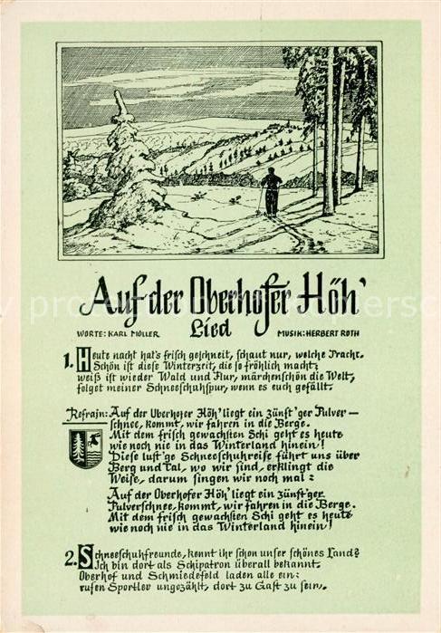 Liederkarte Auf der Oberhofer Höh