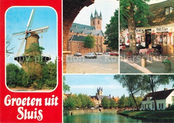 Sluis Zeeland Windmühle Rathaus Oud Sluis Restaurant