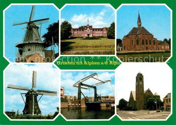 Alphen Aan Den Rijn Windmühle Kirche Rathaus Hebebrücke Sch