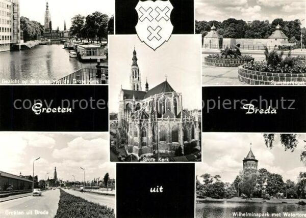 Breda Noord-Brabant Gezicht Groote Kerk Wilhelminapark Wate