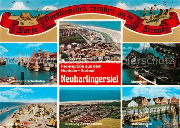 Neuharlingersiel Fischerhafen Abendstimmung Badestrand A