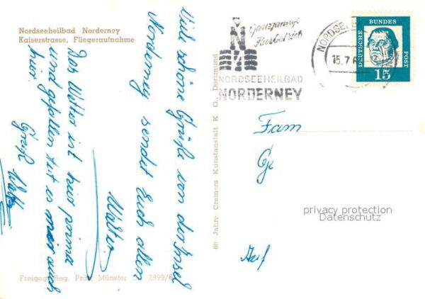 Norderney Nordseebad Fliegeraufnahme Kaiserstraße – Bild 2