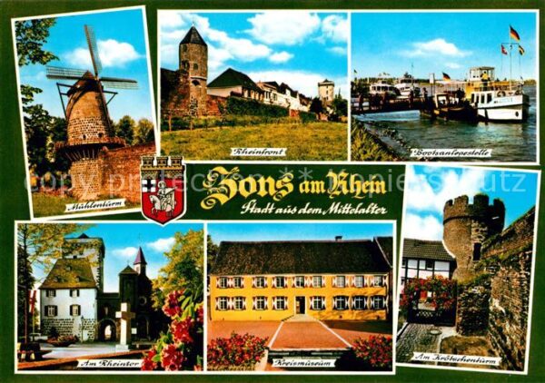 Zons Mühlenturm Bootsanlegestelle Rheintor K