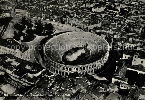 Verona Veneto Fliegeraufnahme Panorama Anfiteatro