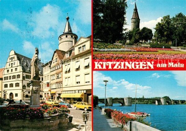 Kitzingen Main Marktplatz Turm Bischof Mainbrücke