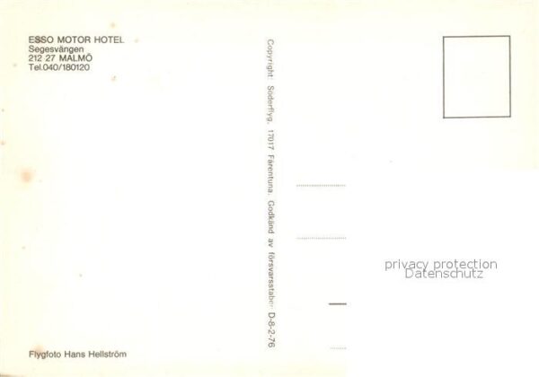 Malmoe Fliegeraufnahme Esso Motor Hotel – Bild 2