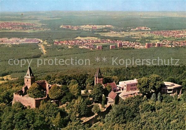 Frankenstein Bergstrasse Fliegeraufnahme Burgruine