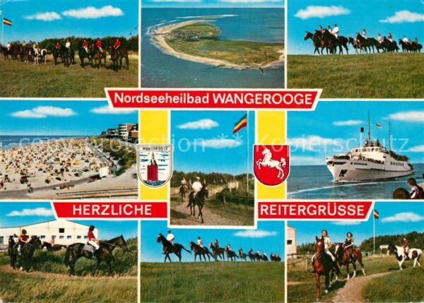 Wangerooge Nordseebad Reitergrüße Pferde Fliegeraufnahme