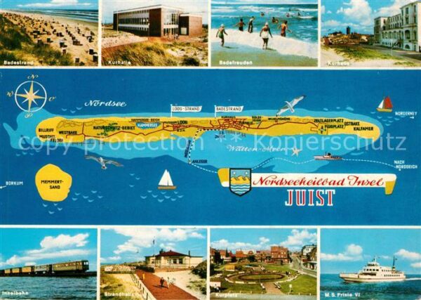 Juist Nordseebad Badestrand Kurplatz Inselbahn Panoramak