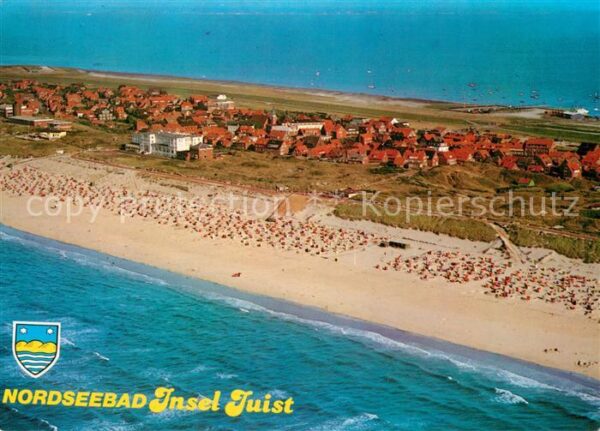 Juist Nordseebad Fliegeraufnahme Badestrand