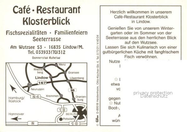 Lindow Mark Cafe Restaurant Klosterblick Panorama W – Bild 2