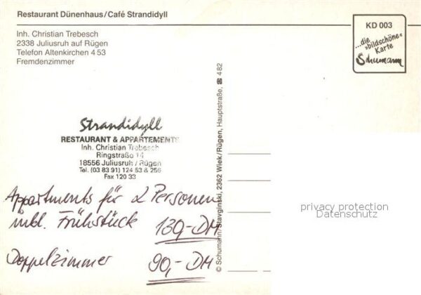 Juliusruh Ruegen Restaurant Dünenhaus Cafe Strandidyll – Bild 2