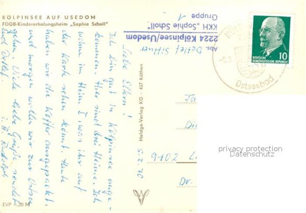 Koelpinsee Usedom FDGB Kindererholungsheim Sophie Scholl – Bild 2