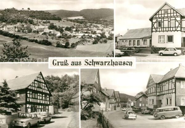 Schwarzhausen Panorama Fachwerkhäuser Dorfstrasse