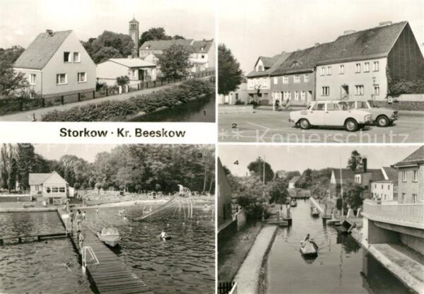 Storkow Mark Teilansicht Markt Freibad Storkower See