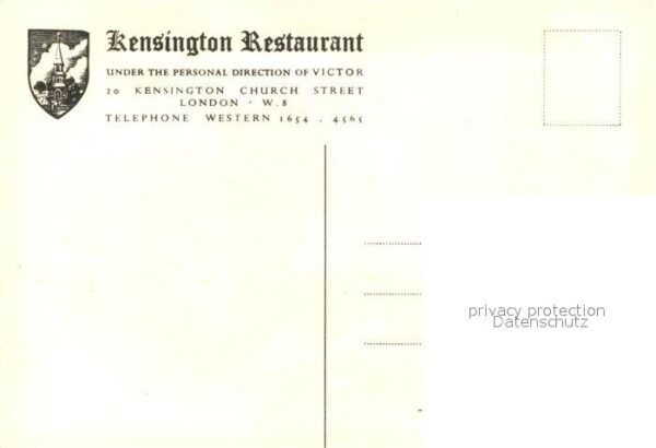 London Kensington Restaurant Künstlerkarte – Bild 2