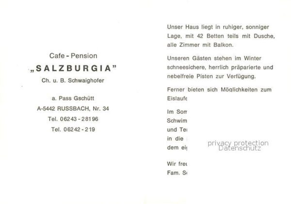 Russbach Pass Gschuett Cafe Pension Salzburgia Wintersportplat – Bild 2